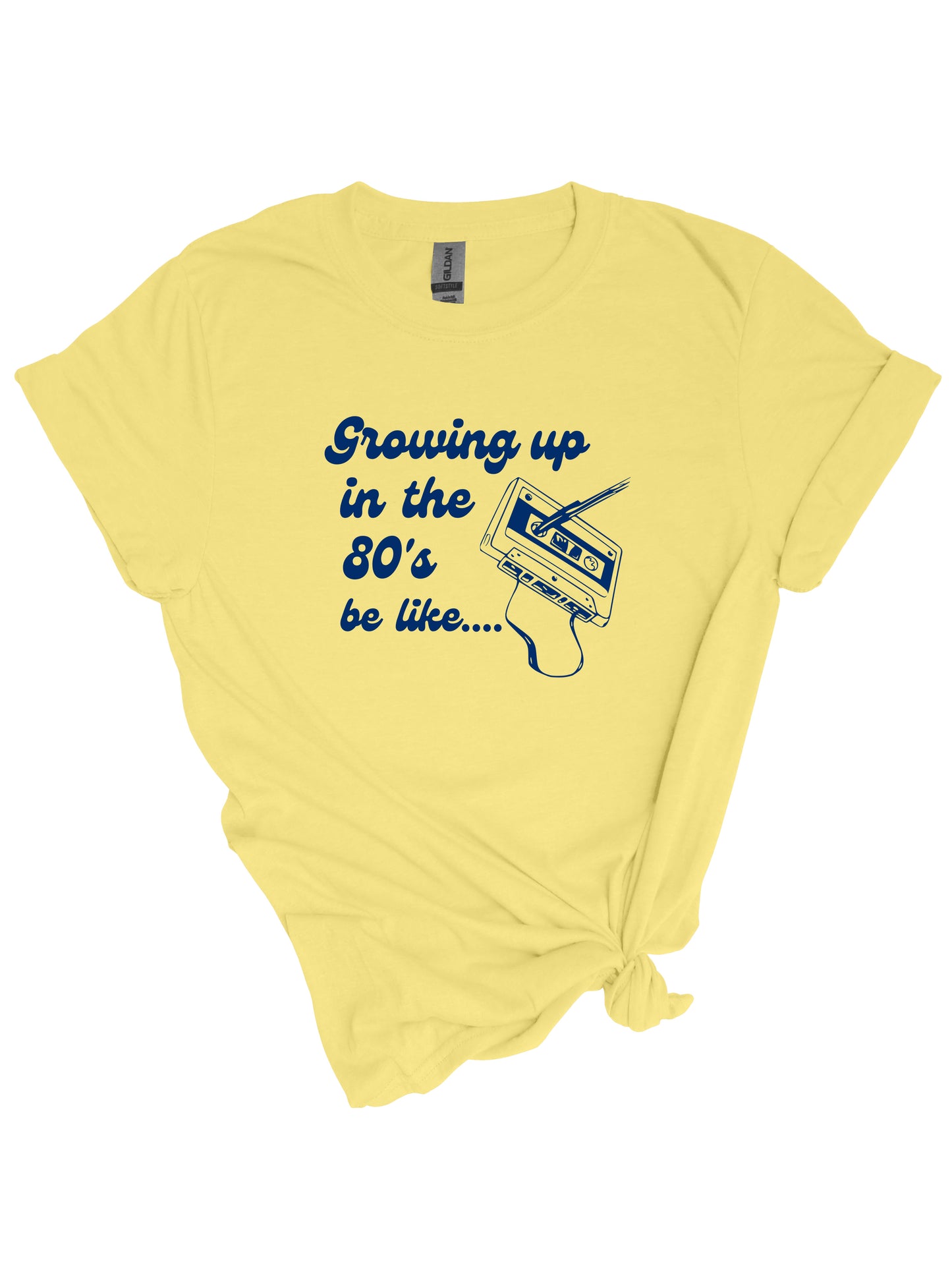 Growing up in the 80's be like - Unisex Relaxed Fit Tee Yellow