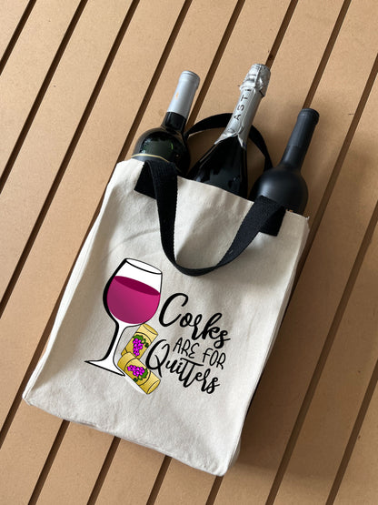 Reusable Wine Carrier Tote Bag - Beige