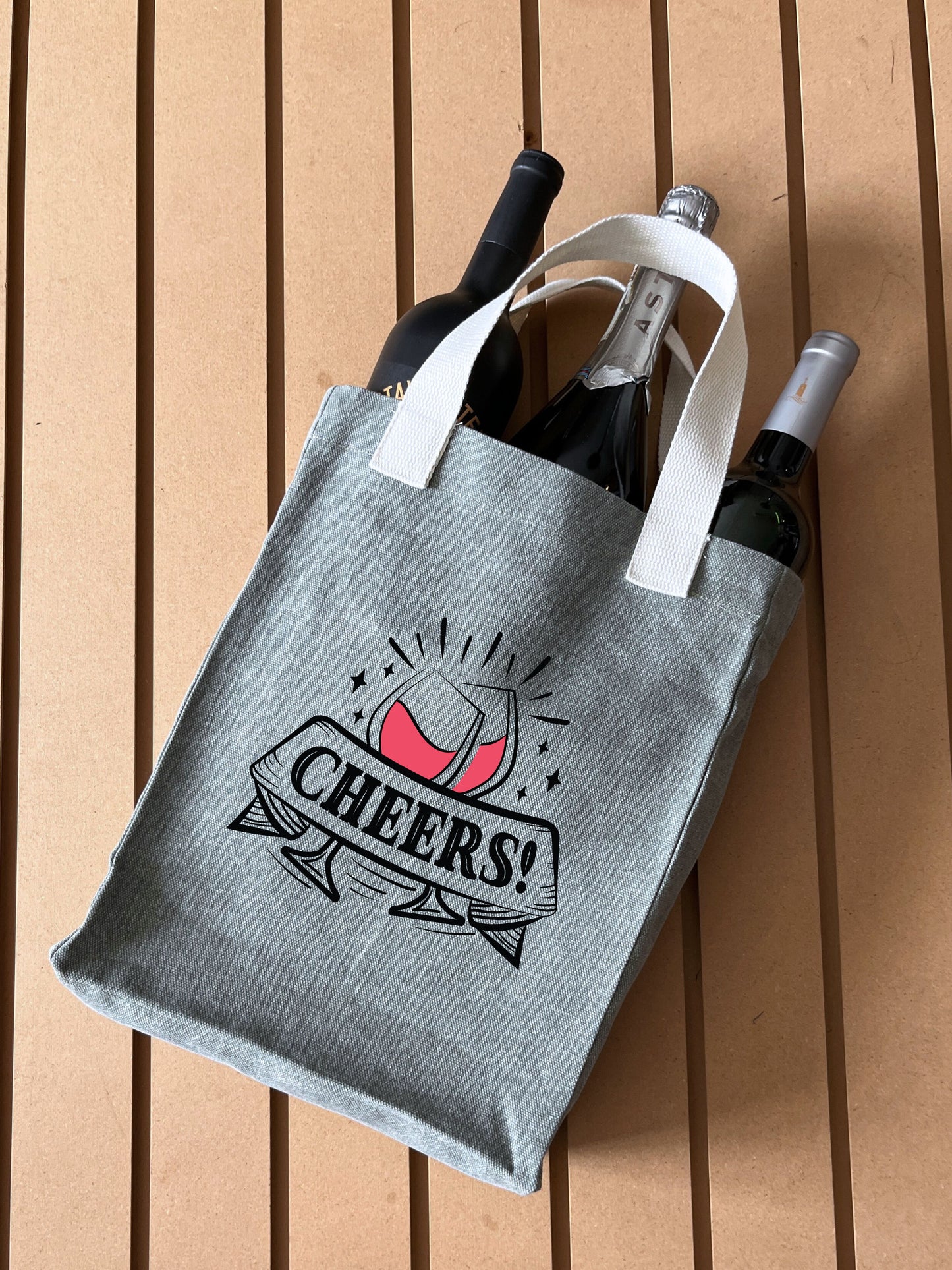 Reusable Wine Carrier Tote Bag - Sage Green