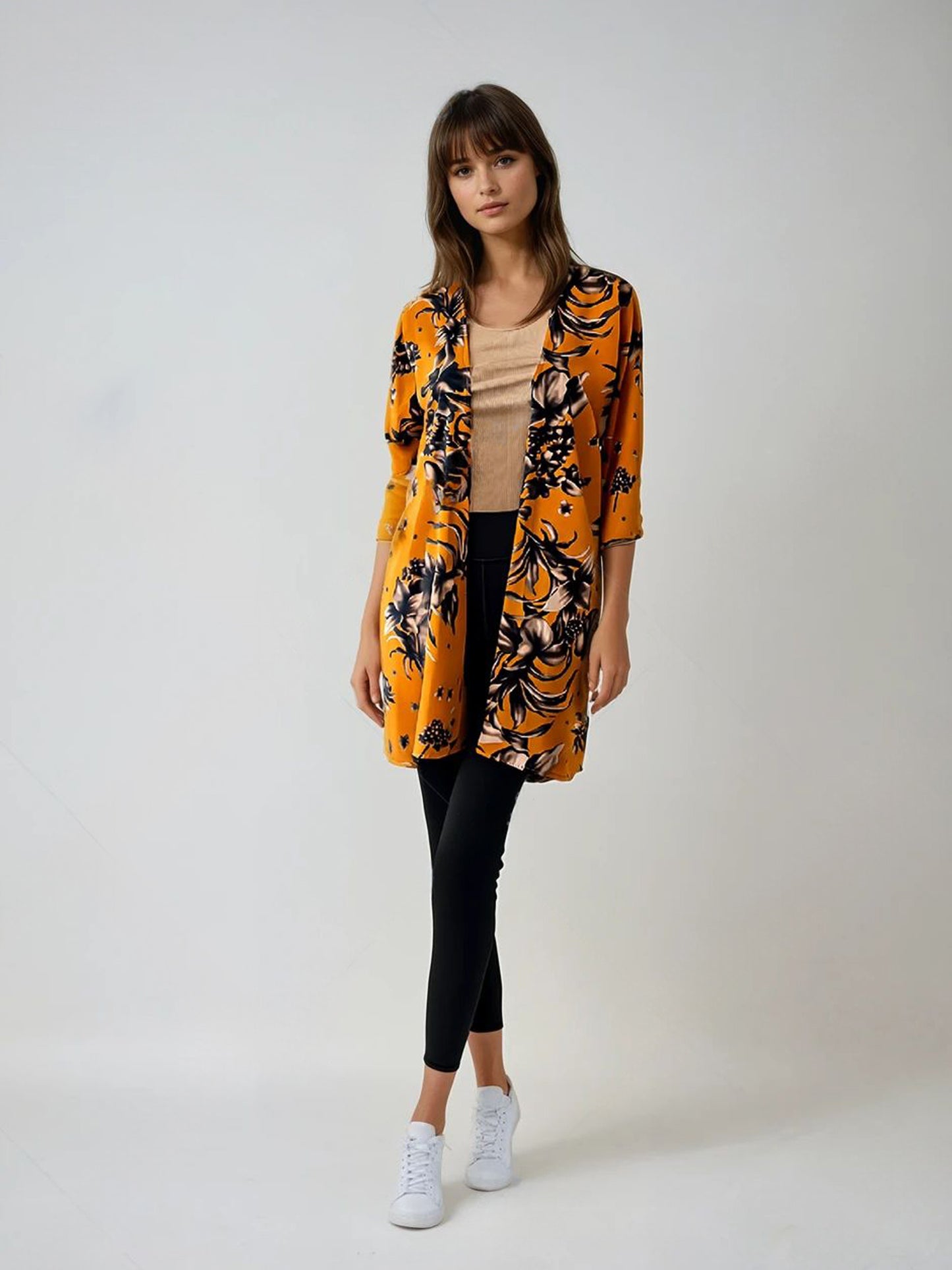 Bronze Petal Harmony Kimono