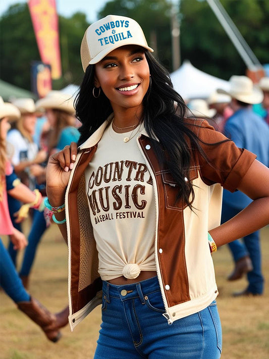 Cowboys & Tequila - Snapback Mesh Trucker Hats Western Funny