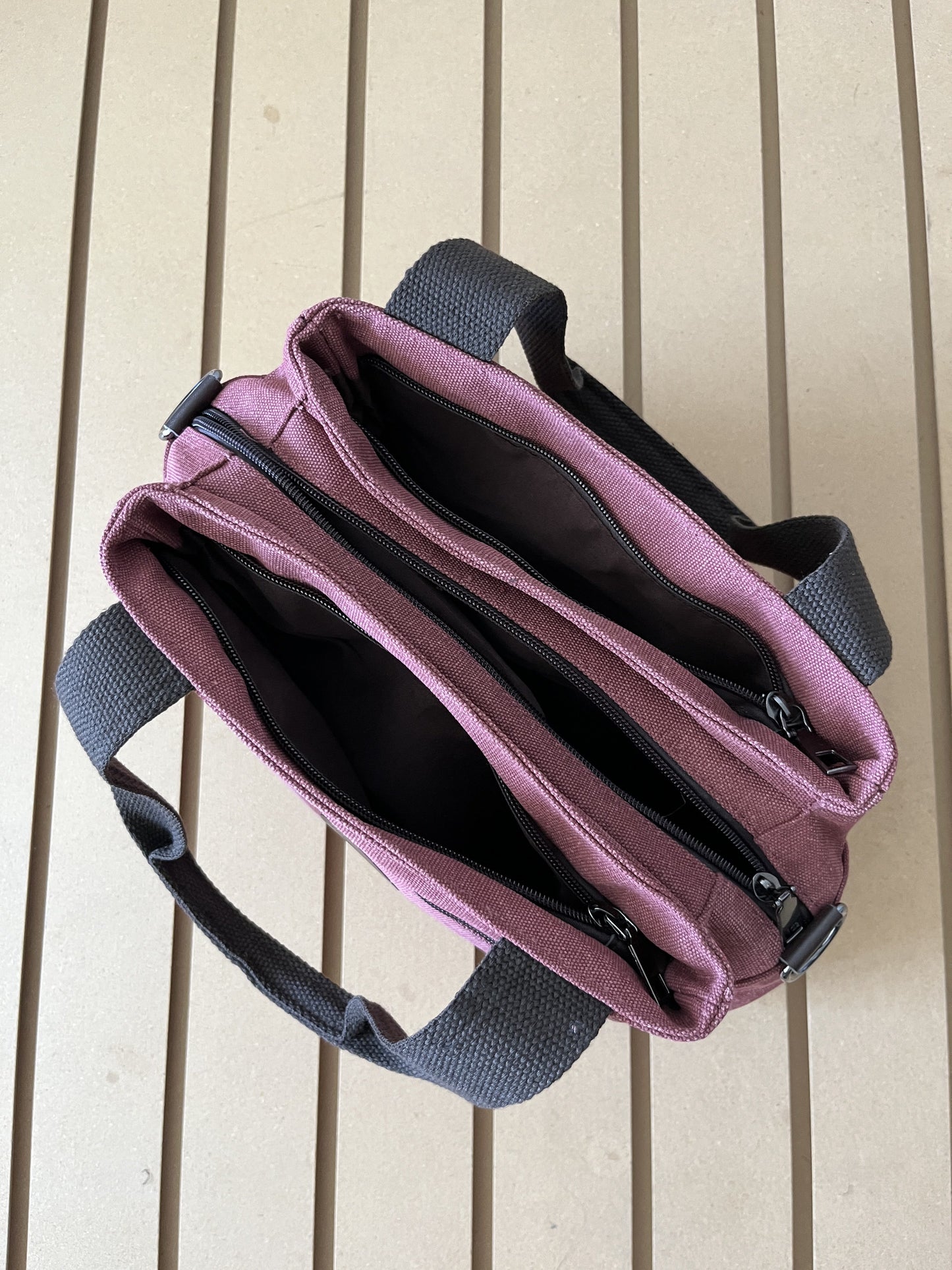 Vibe Sling Mini-Maximizer Canvas Crossbody Purse – Red