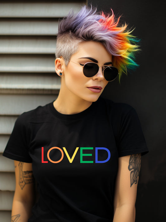 Pride Loved Tshirt Black Rainbow