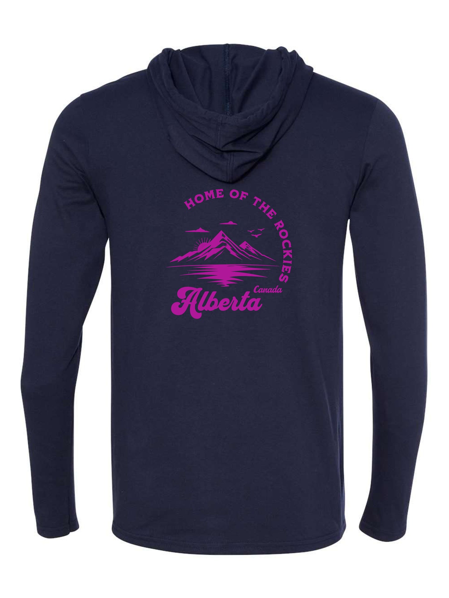 Rocky Mountain Alberta - Unisex Long Sleeve Hooded T-shirt - Navy