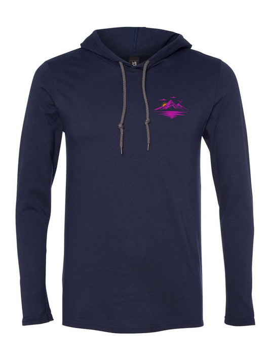 Rocky Mountain Alberta - Unisex Long Sleeve Hooded T-shirt - Navy