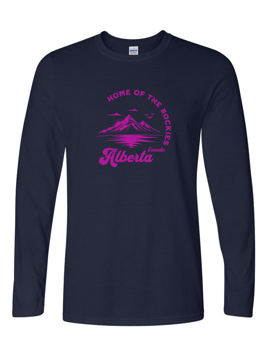 Rocky Mountain Alberta - Unisex Long Sleeve T-shirt - Navy