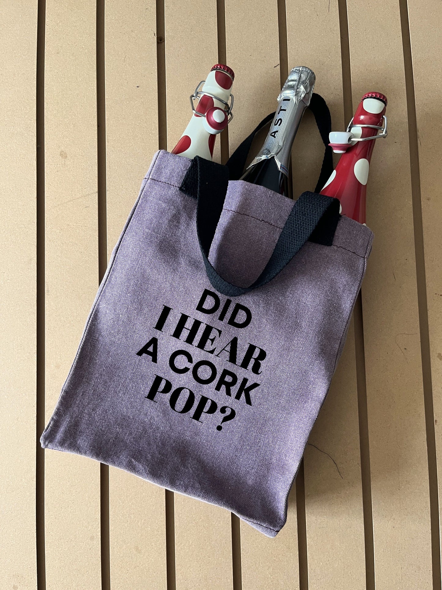 Reusable Wine Carrier Tote Bag - Purple