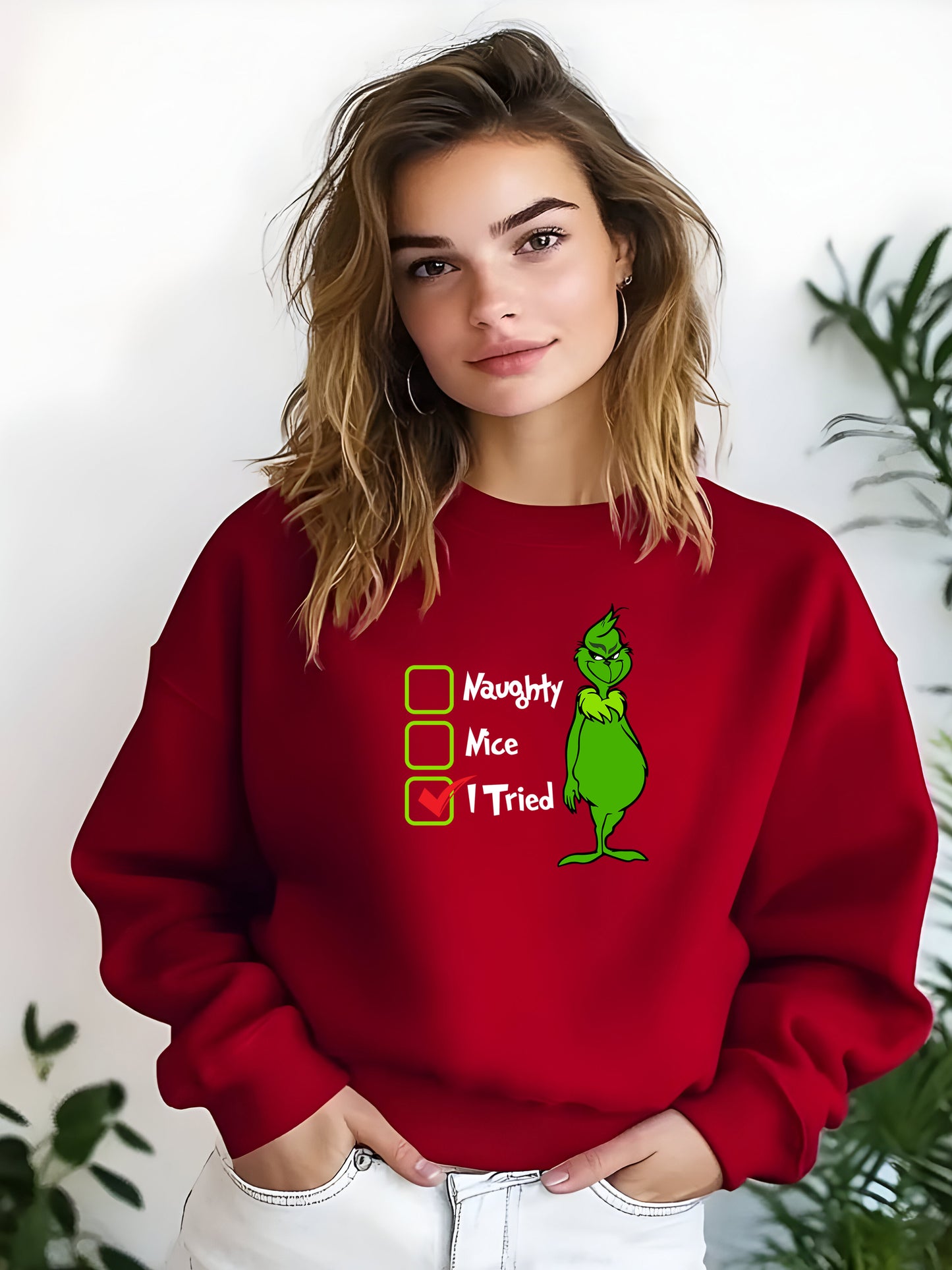 The Grinch Check List - Crewneck Relaxed Fit Sweatshirt