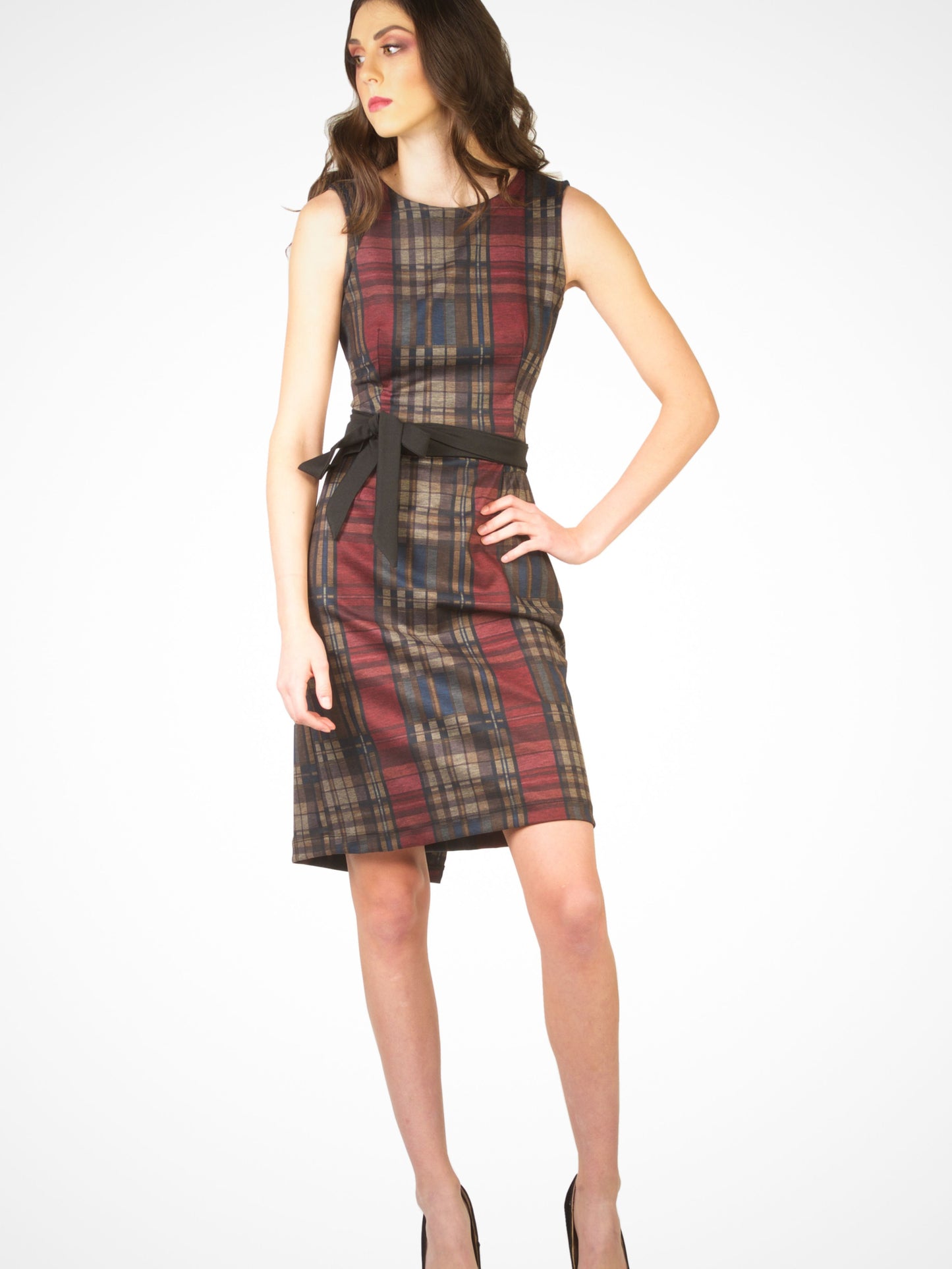 Blake Pencil Reverse Wrap Dress - Plaid