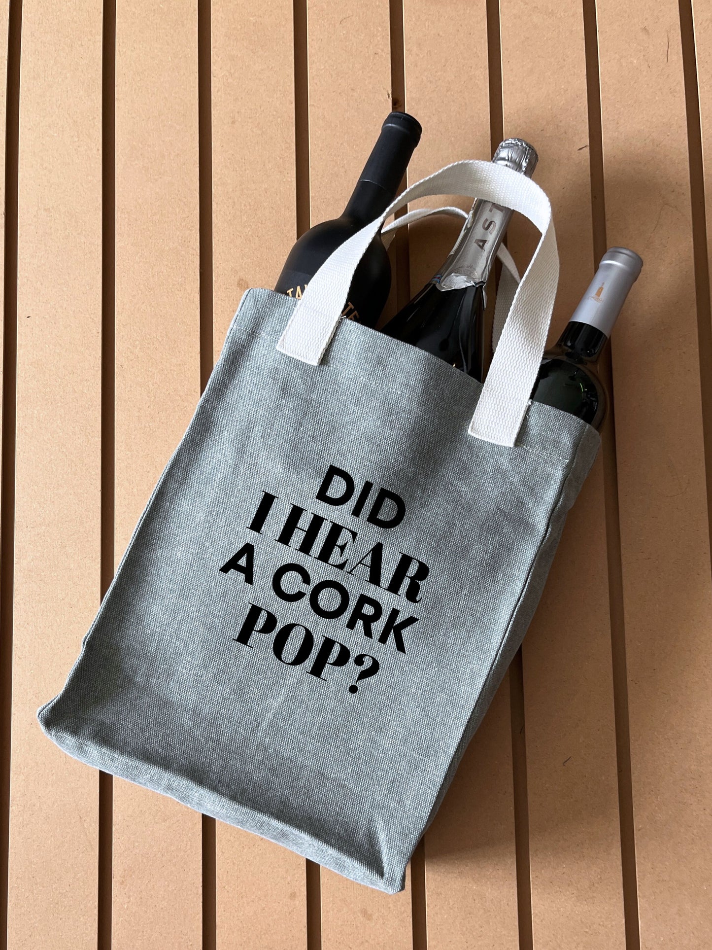 Reusable Wine Carrier Tote Bag - Sage Green