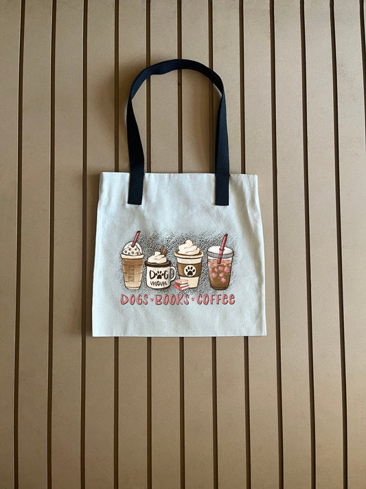 Dog, Books, Coffee - Tote Bag