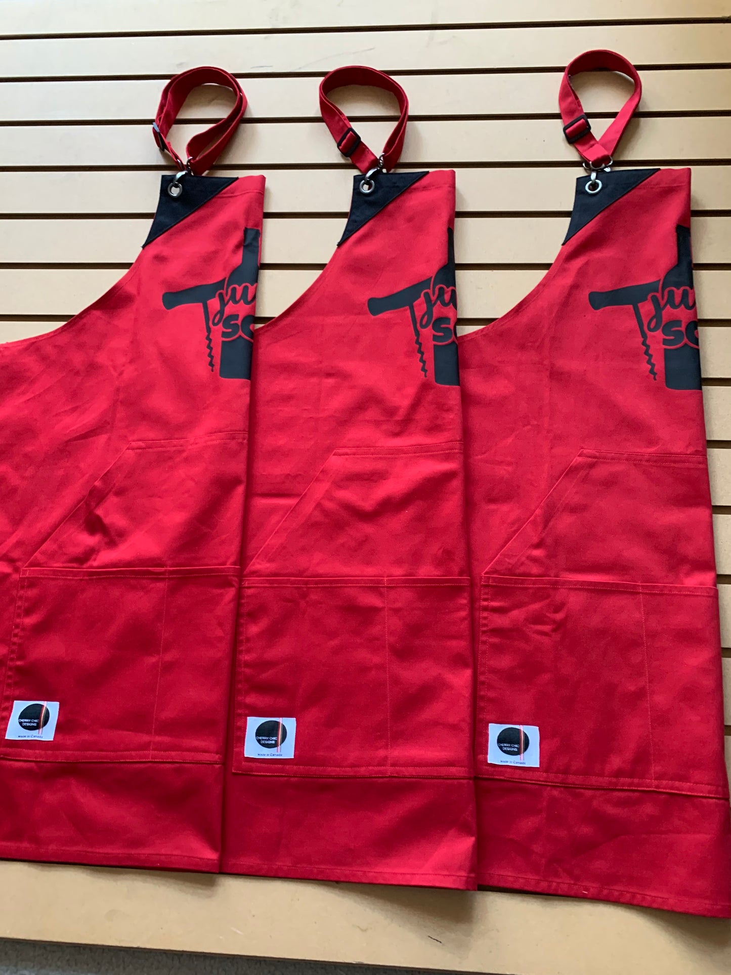 Just Screw it Apron - Red & Black