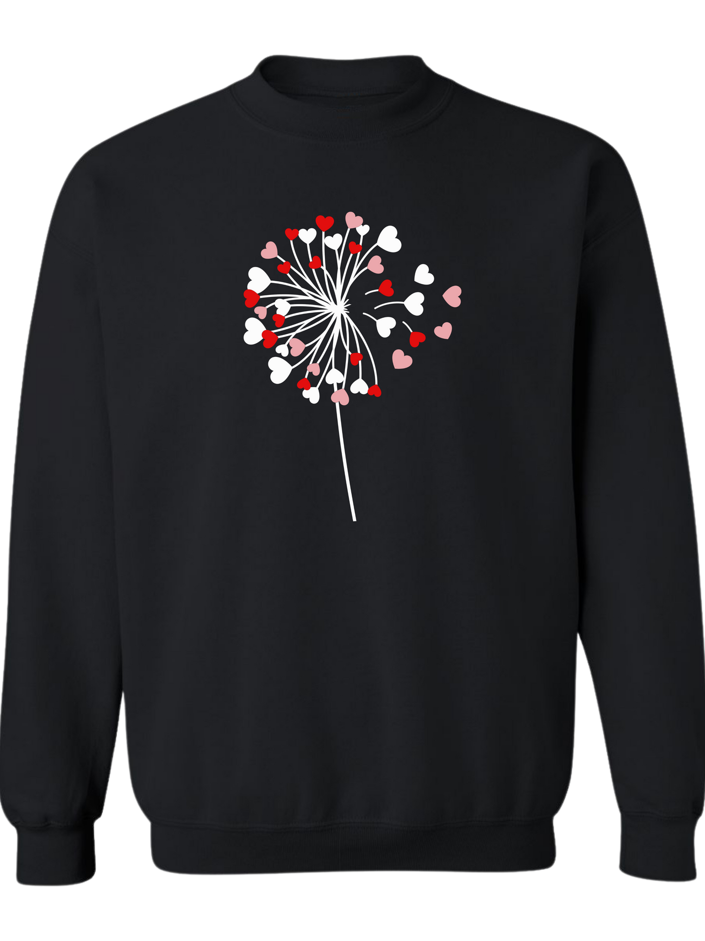 Dandelion Hearts (Red, pink, white) Valentine - Crewneck Relaxed Fit Sweatshrit