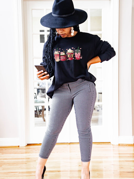 Valentine Coffee - Crewneck Relaxed Fit Sweatshrit
