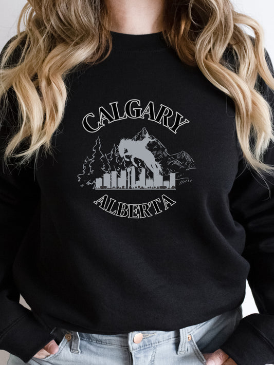 Calgary Tourism - Crewneck Relaxed Fit Sweatshirt Black