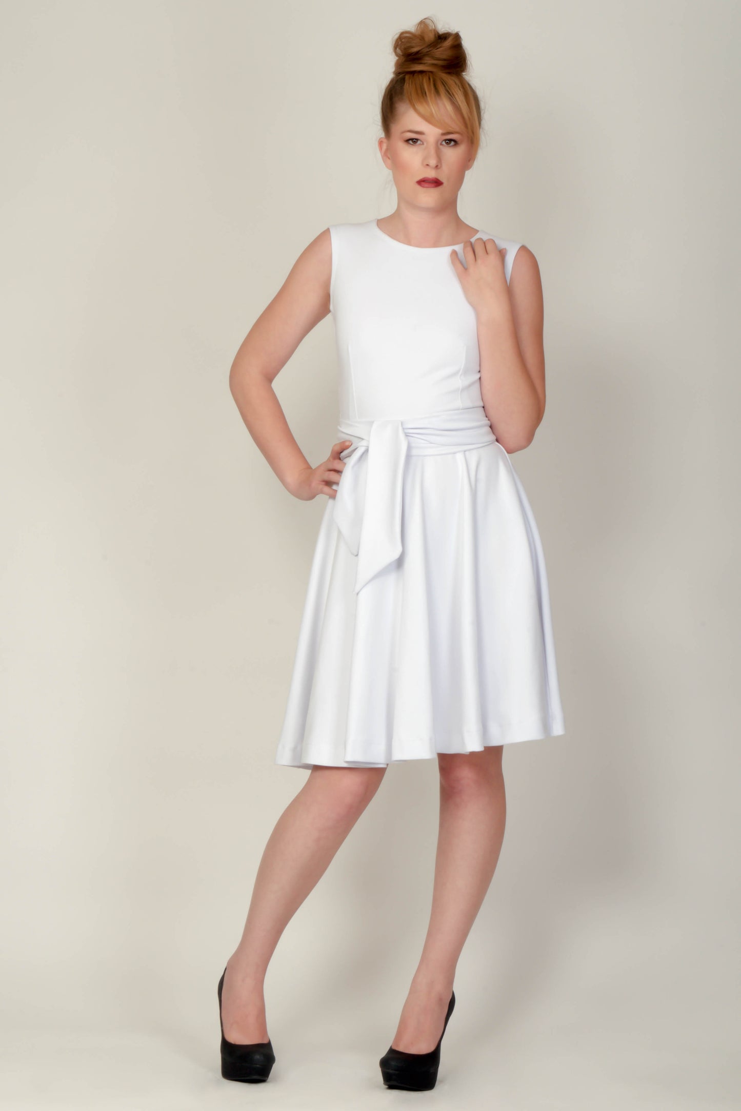 White Wrap Dress | Sleeveless Wrap Dress | CHERRY CHIC DESIGNS