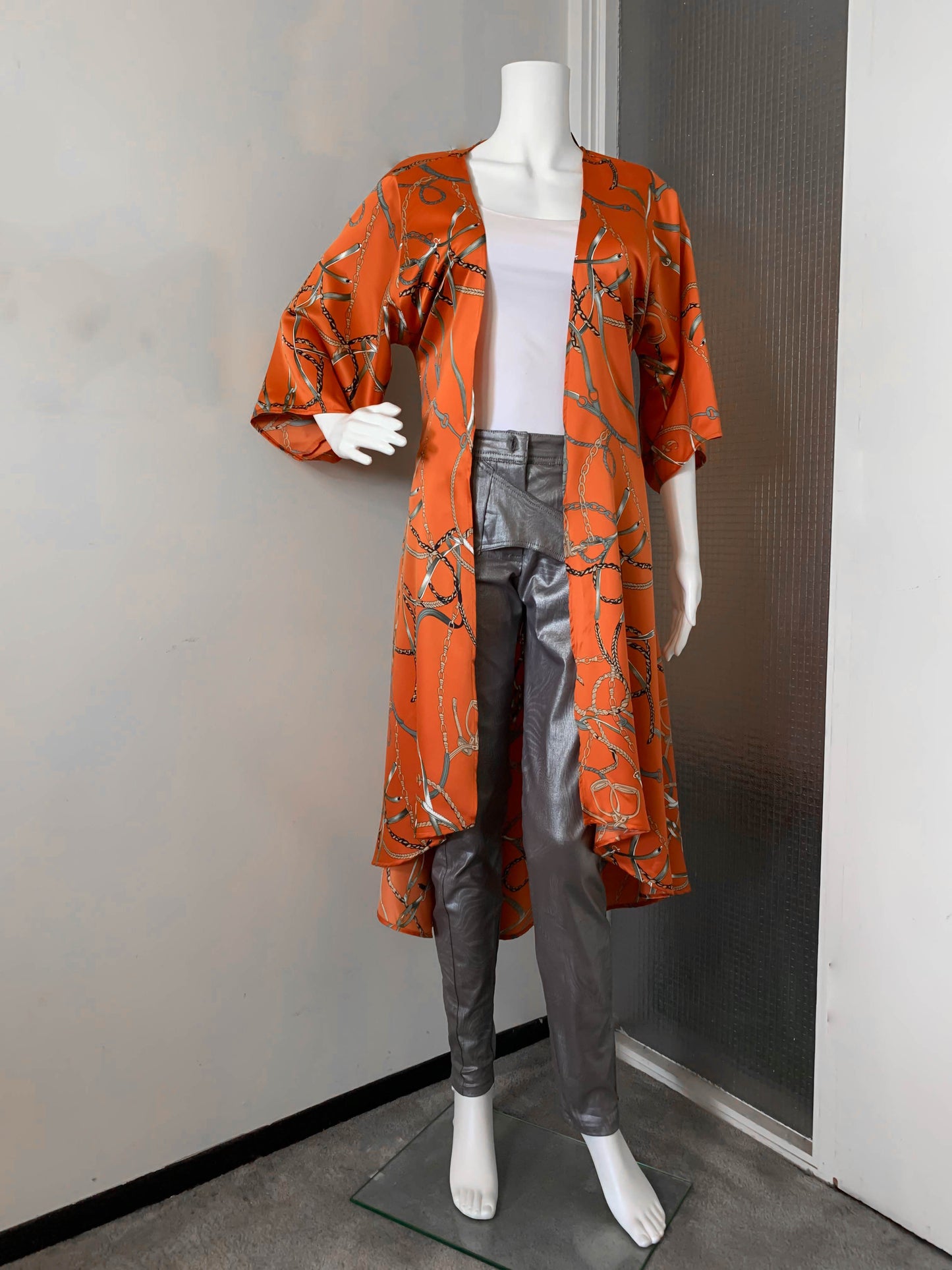 Hold the Purse Strings Kimono - Orange Crush