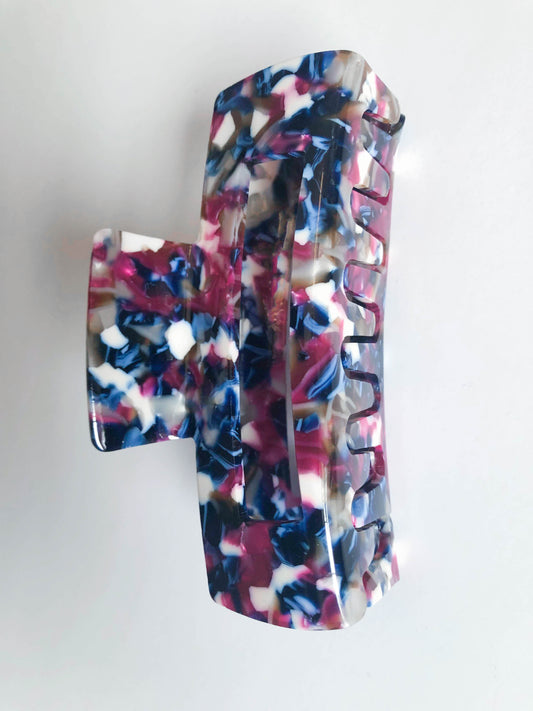 Confetti Hair Claw | Blue and Red Hair Claw | CHERRY CHIC DESIGNS