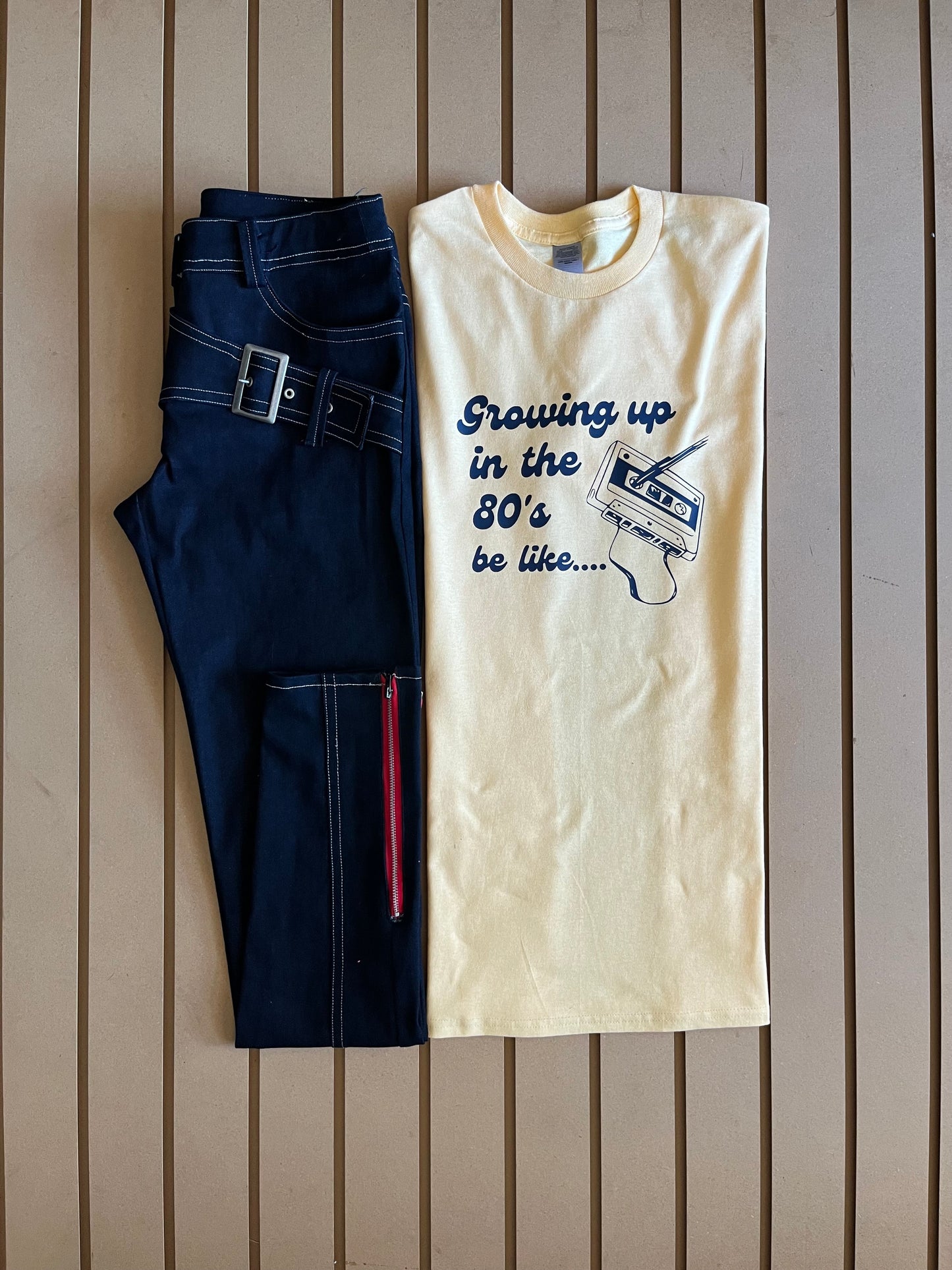 Growing up in the 80's be like - Unisex Relaxed Fit Tee Yellow