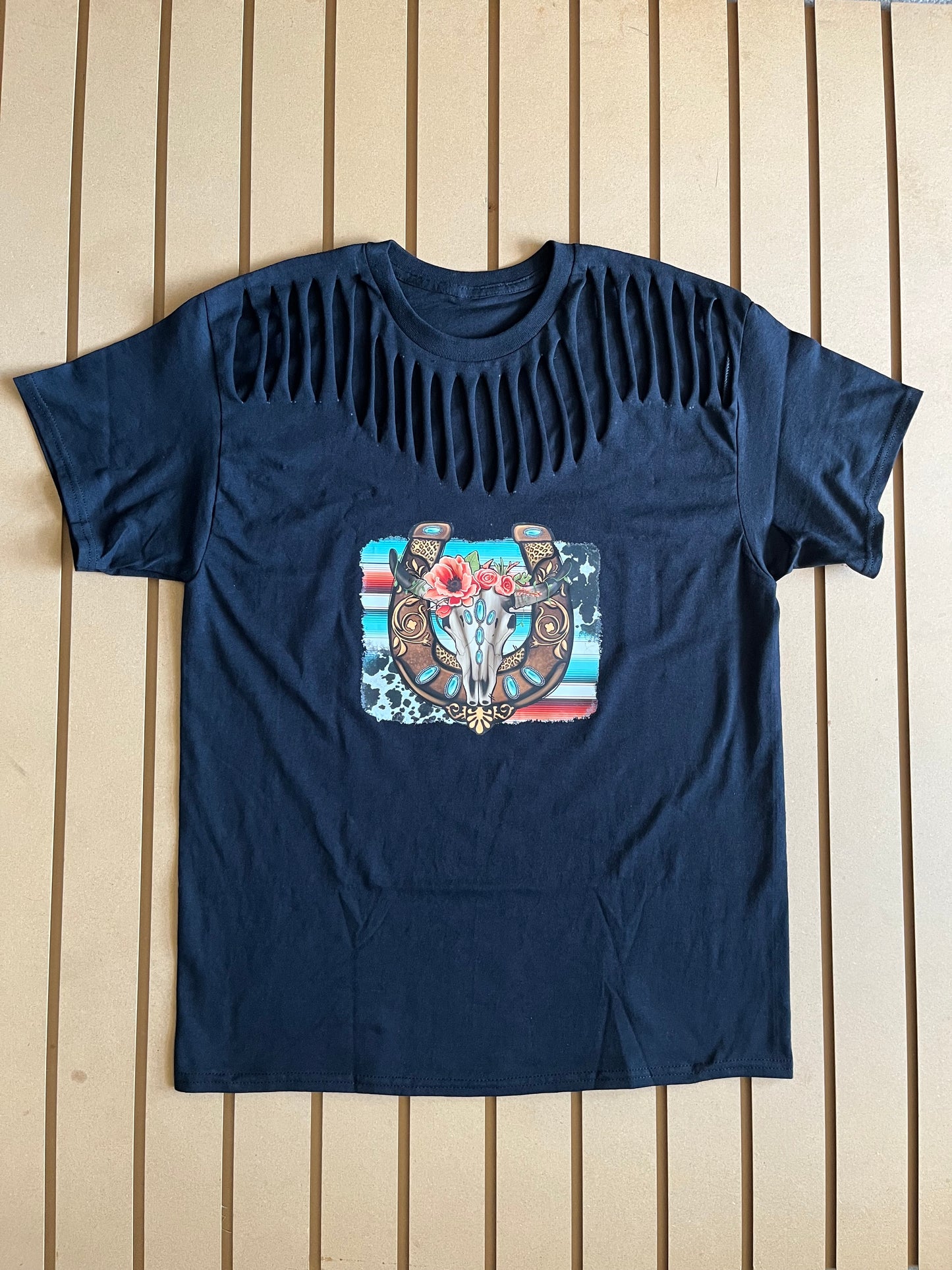 Black Distressed Tee | Men's Distressed T Shirt | CHERRY CHIC DESIGNS
