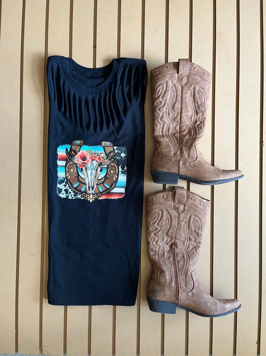 Black Distressed Tee | Men's Distressed T Shirt | CHERRY CHIC DESIGNS