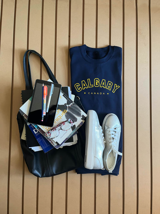 Calgary Alberta - Crewneck Rlaxed Fit Sweatshirt Navy