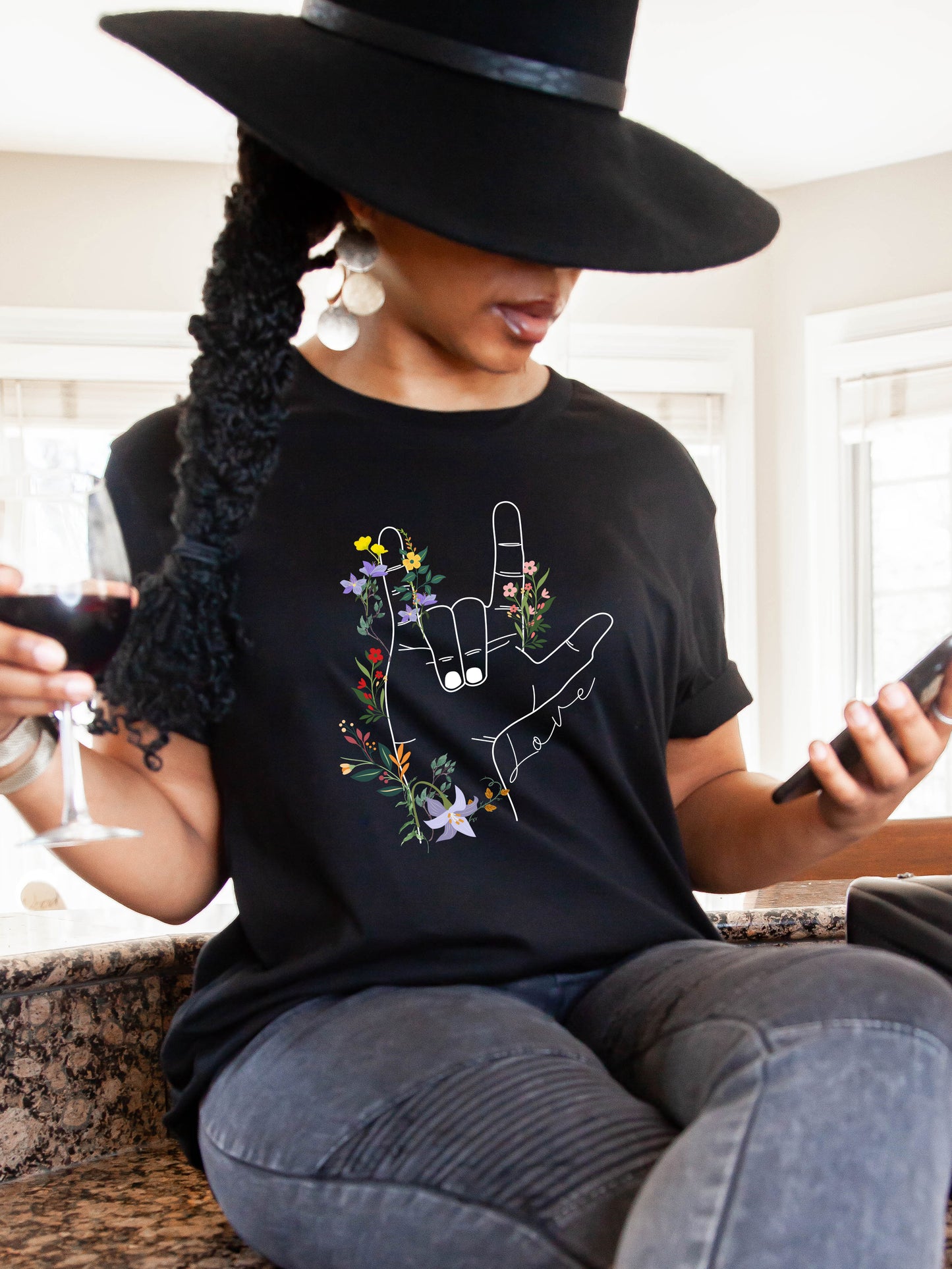 Sign of Love - Unisex Relaxed Fit Tee Black