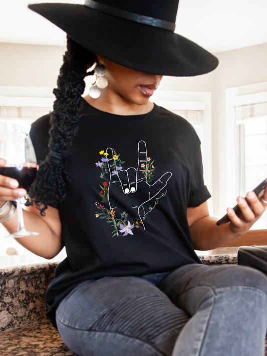 Sign of Love - Unisex Relaxed Fit Tee Black