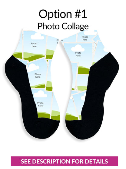 Athletic Ankle Sock Black - Unisex sock/quarter sock - Custom Design