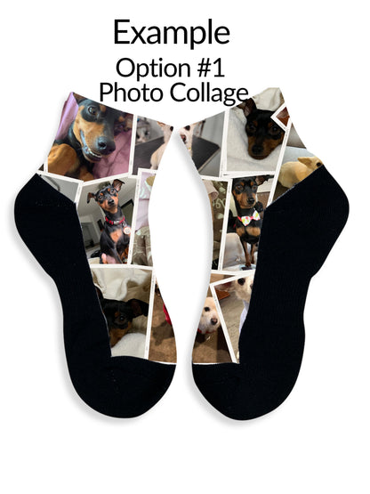 Athletic Ankle Sock Black - Unisex sock/quarter sock - Custom Design