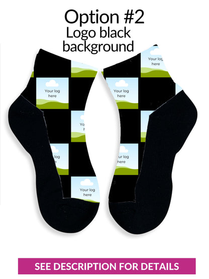 Athletic Ankle Sock Black - Unisex sock/quarter sock - Custom Design