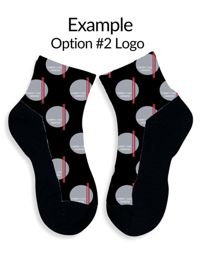 Athletic Ankle Sock Black - Unisex sock/quarter sock - Custom Design