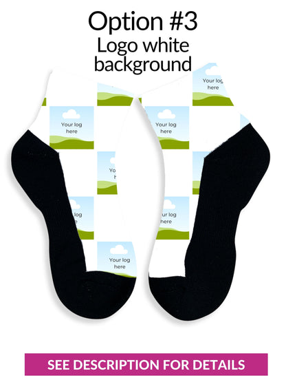 Athletic Ankle Sock Black - Unisex sock/quarter sock - Custom Design