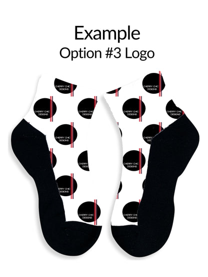 Athletic Ankle Sock Black - Unisex sock/quarter sock - Custom Design