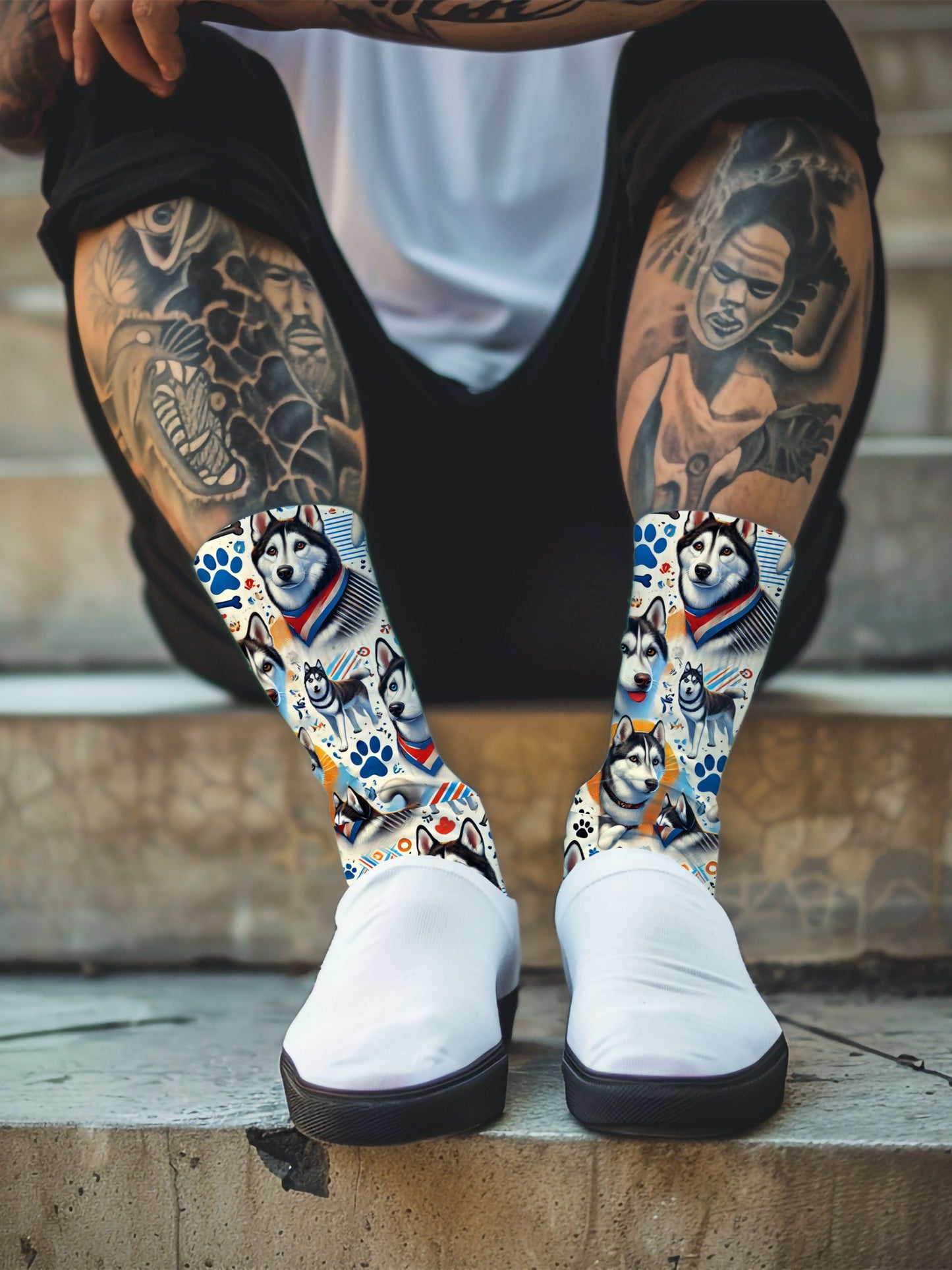 Husky Dog Unisex Dress Socks