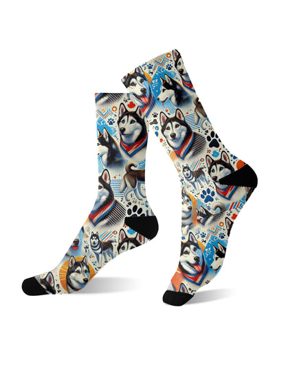 Husky Dog Unisex Dress Socks