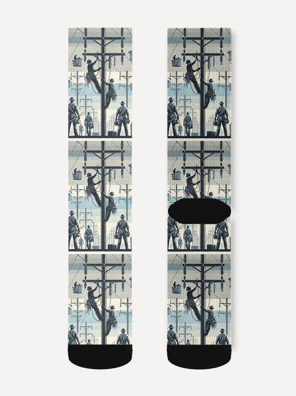 Power Lineman Line Crew Unisex Dress Socks