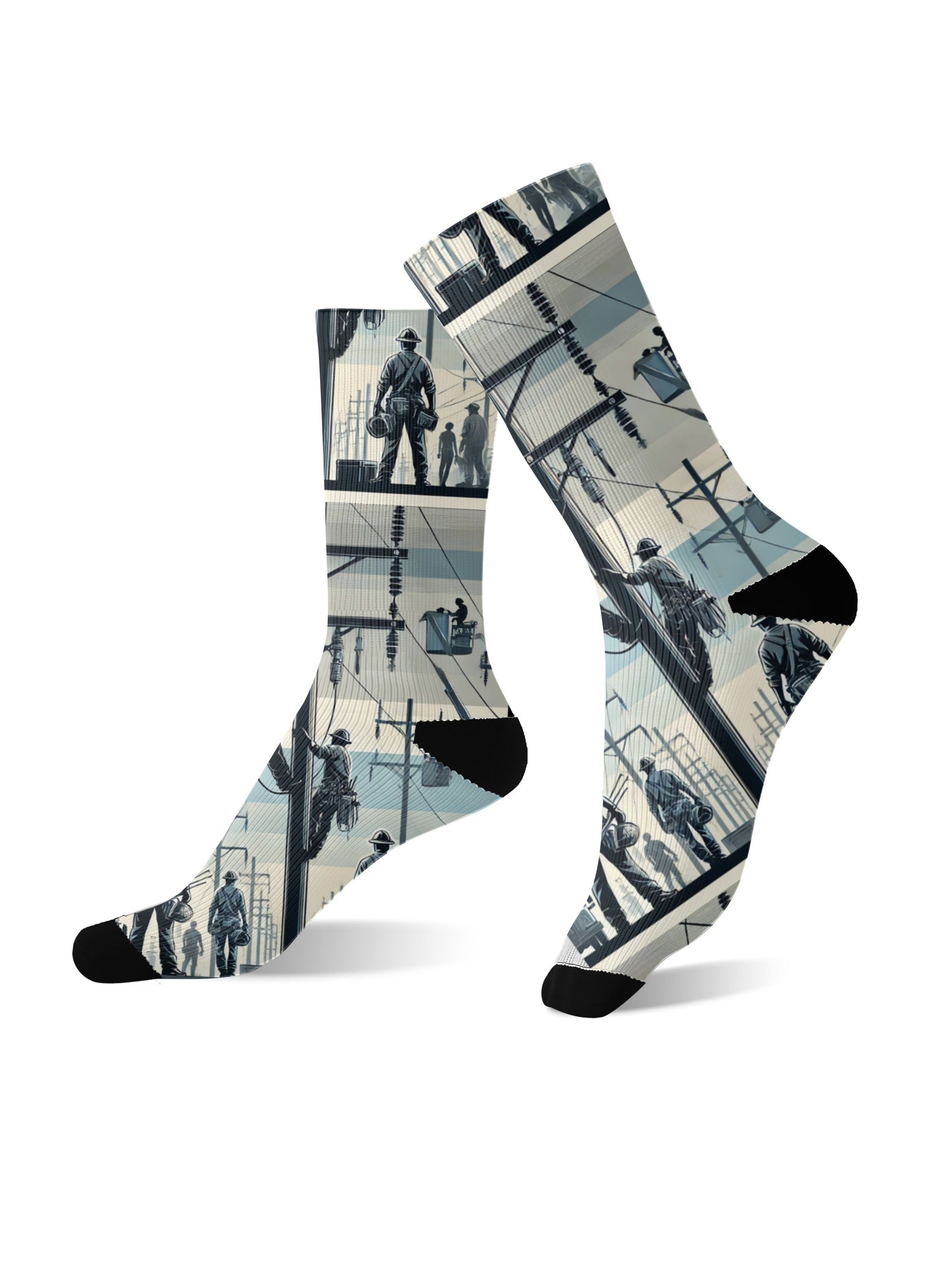Power Lineman Line Crew Unisex Dress Socks