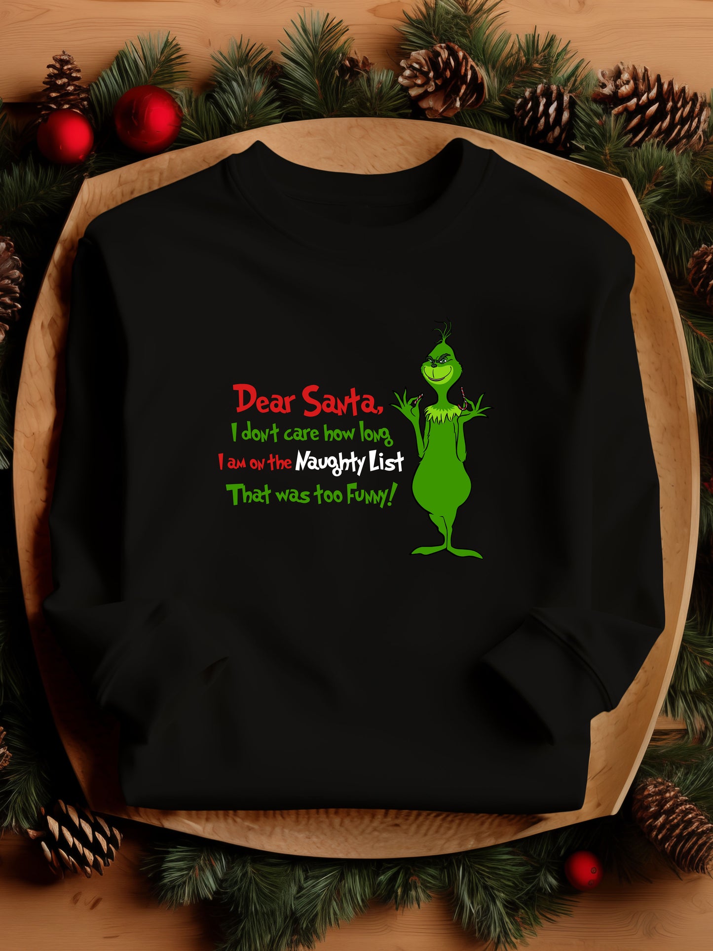 Grinch Naughty List 2 - Crewneck Relaxed Fit Sweatshirt