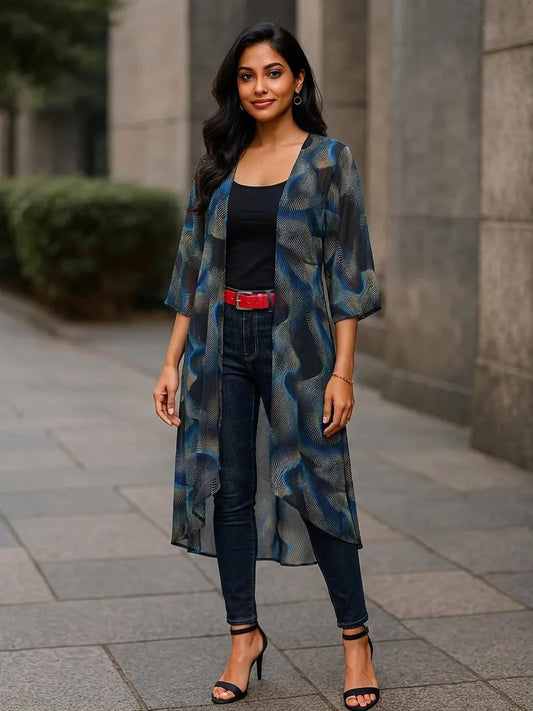 BLACK PEACOCK KIMONO