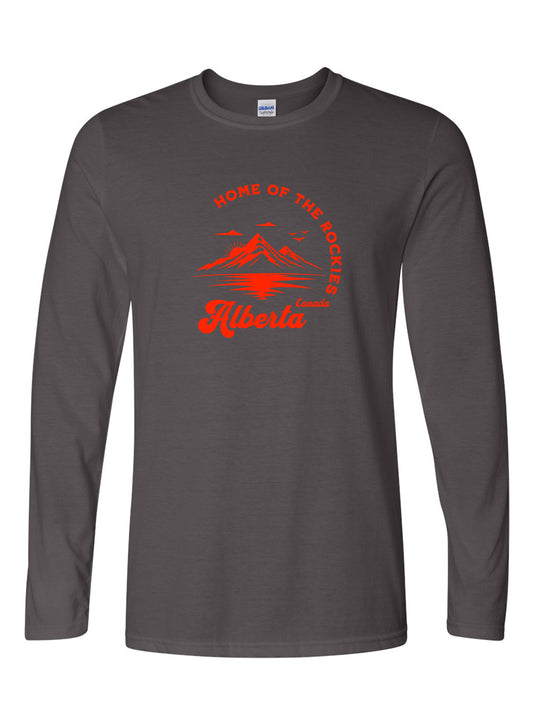 Rocky Mountain Alberta - Unisex Long Sleeve T-shirt - Charcoal