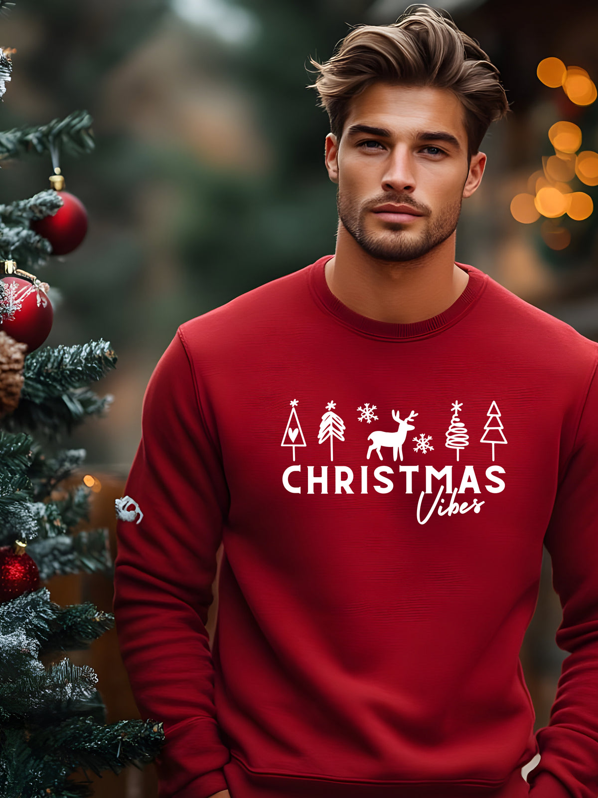Christmas Vibes Holiday Unisex Christmas Crewneck Sweater