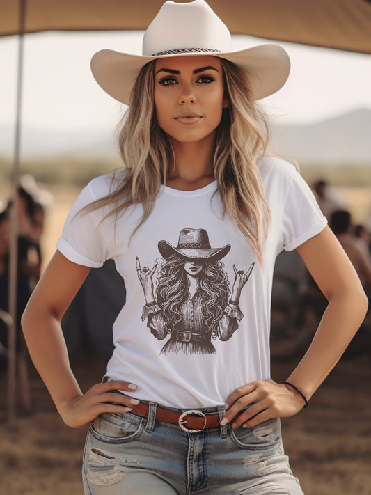 Cowgirl Rock On Vintage Western - Unisex Western T-shirt