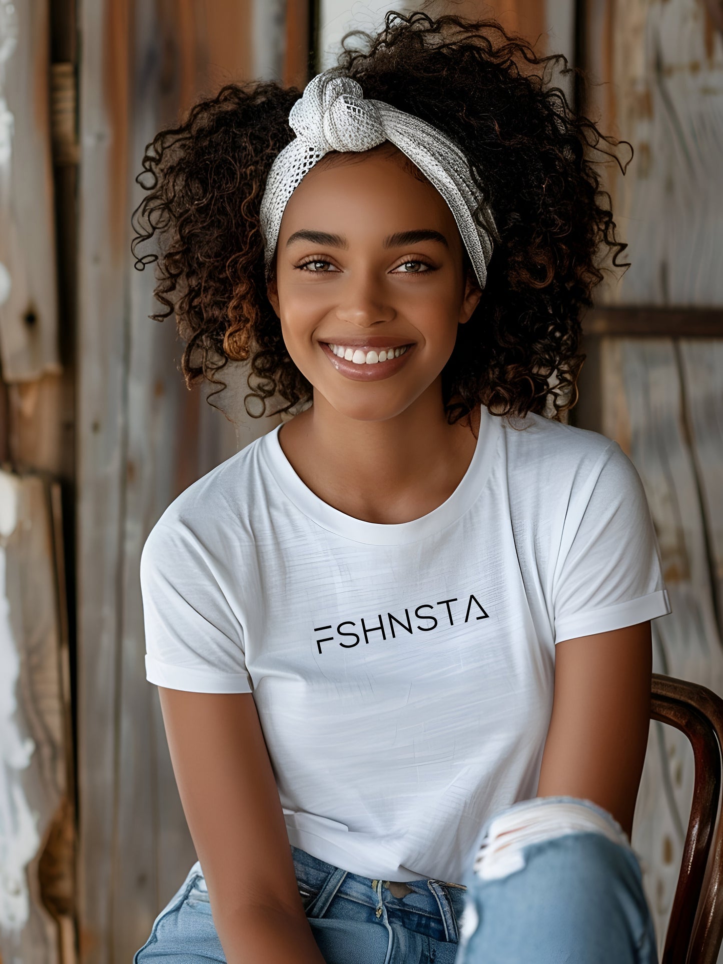 Fshnsta Logo - Unisex Relaxed Fit Tee White