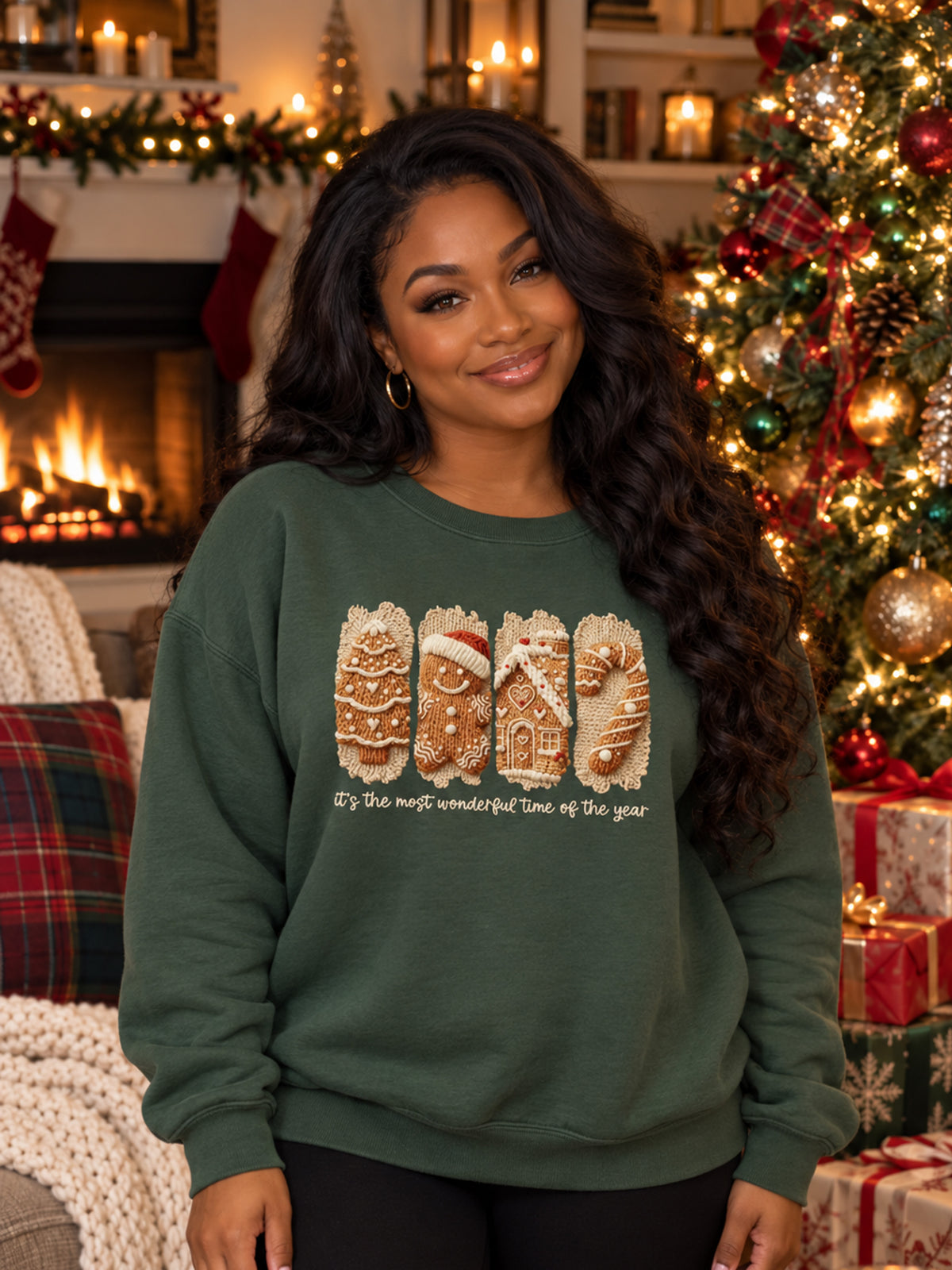 Gingerbread Man Christmas Holiday Crewneck Sweater