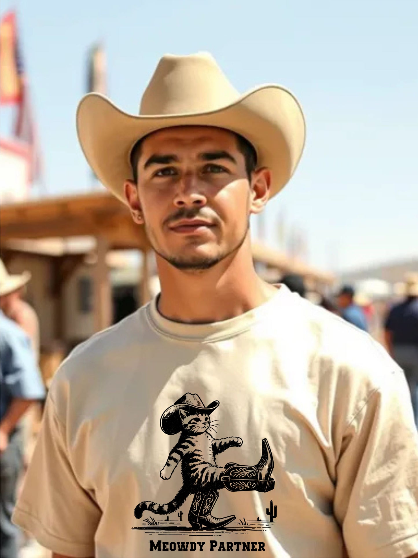 Western Cat Meowdy Partners - Unisex Western T-shirt