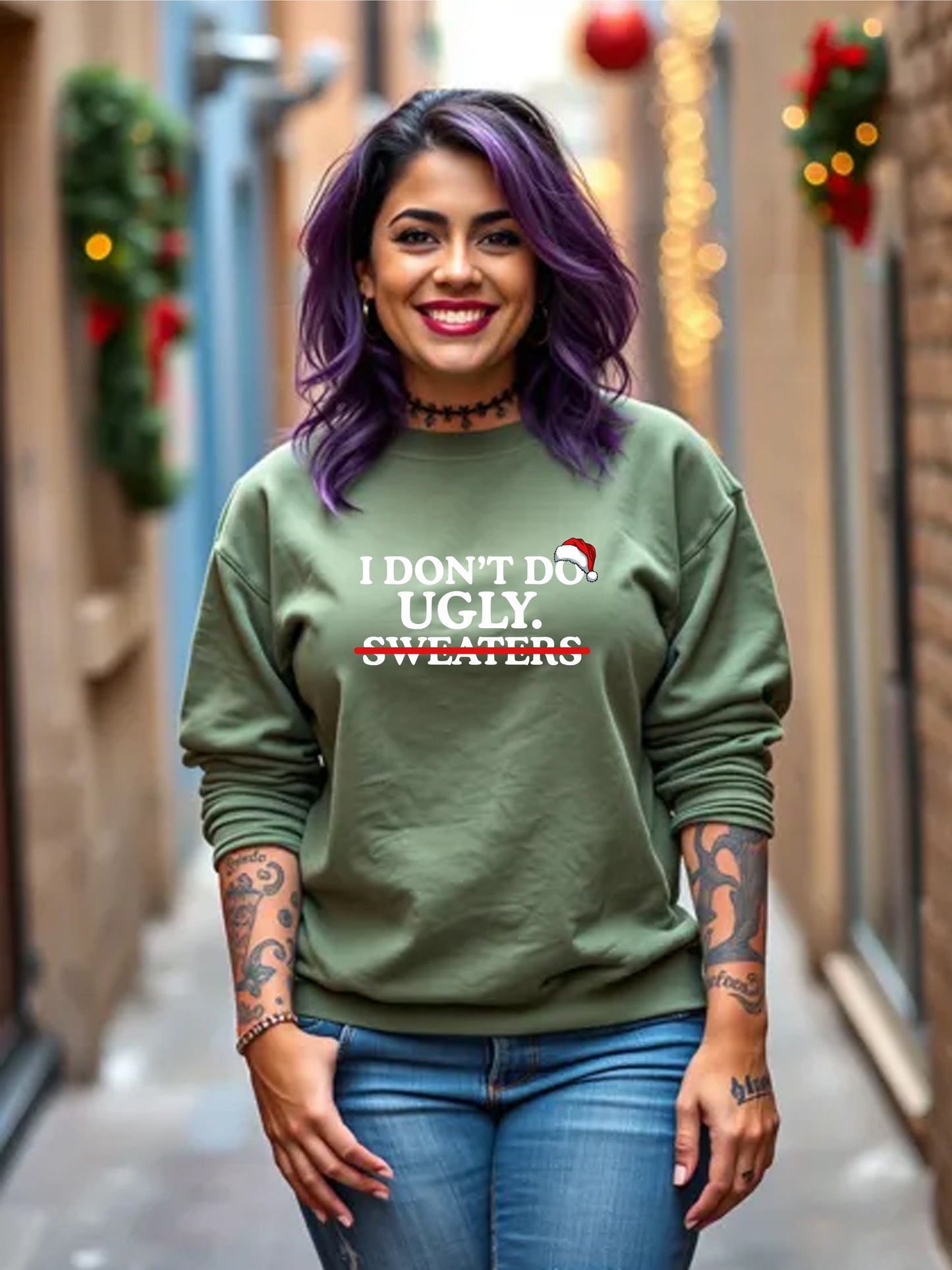 I don't do ugly sweaters - Unisex Christmas Crewneck Sweater