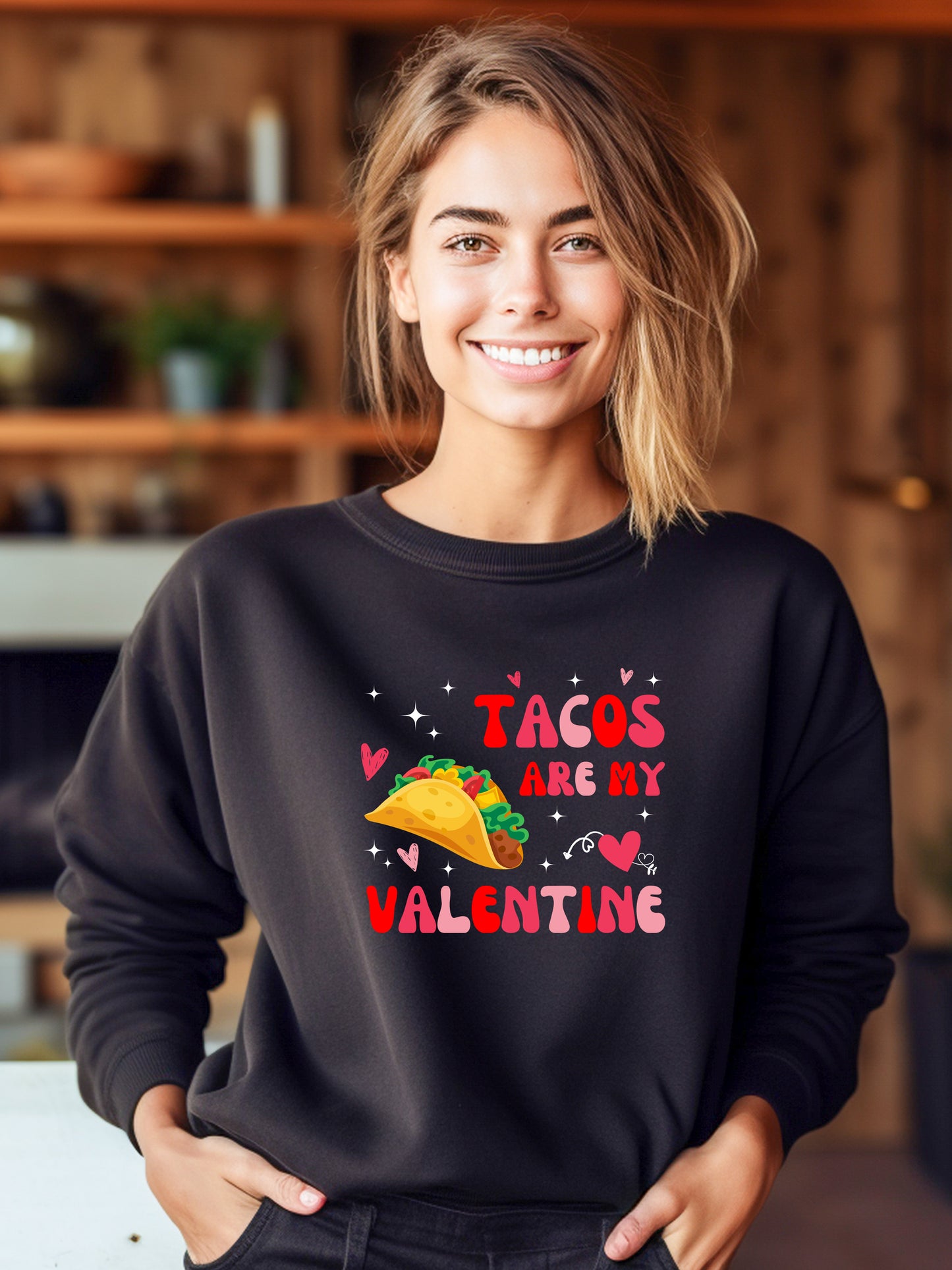 Tacos are my Valentine - Crewneck Relaxed Fit Sweatshrit