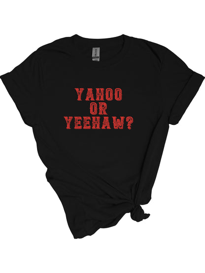 Yahoo or Yeehaw - Calgary Stampede Relaxed Fit Unisex Tee Black
