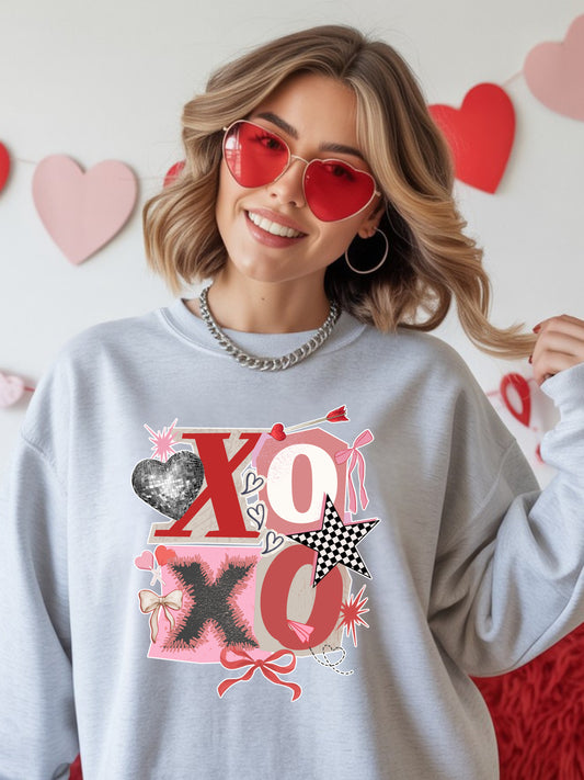 XOXO Hugs & Kisses Valentines Unisex Crewneck Sweatshirt Sweatshirt